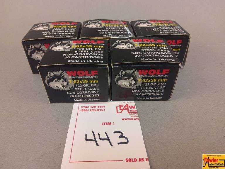 5 Boxes 7.62 Wolf Ammo