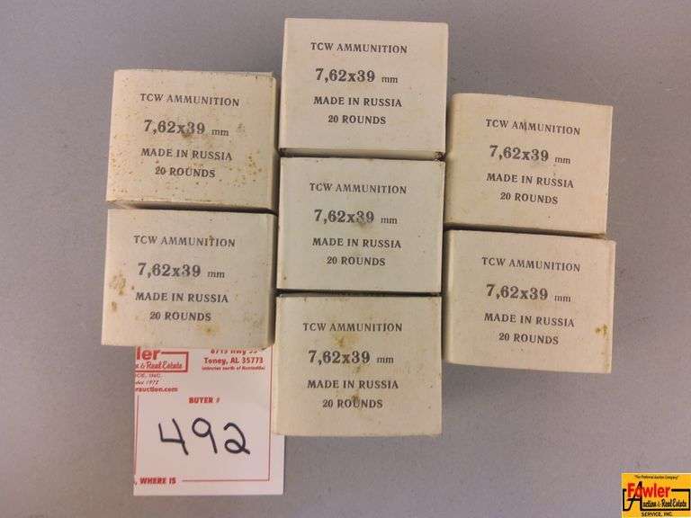 7 Boxes of Russian 7.62 Ammo
