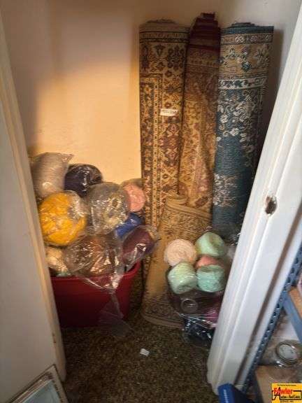 Contents of Closet, Area Rugs, Yarn & More