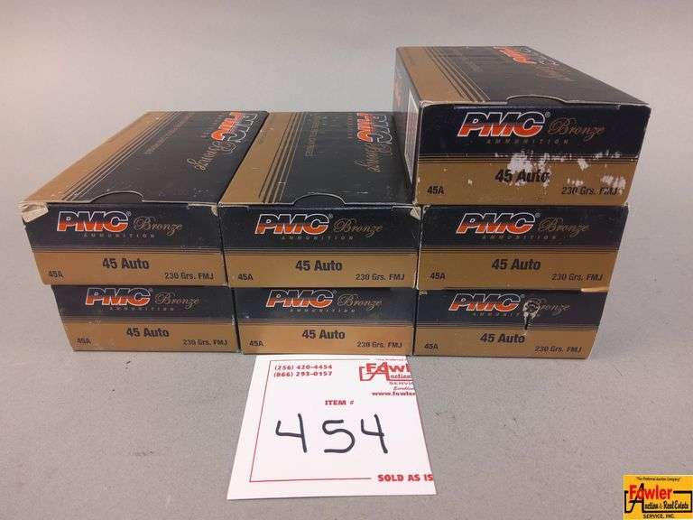 7 Boxes PMC Bronze 45 Auto Ammo