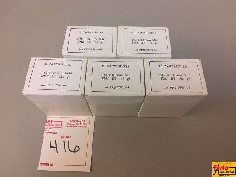 5 Boxes of 7.62 Ammo