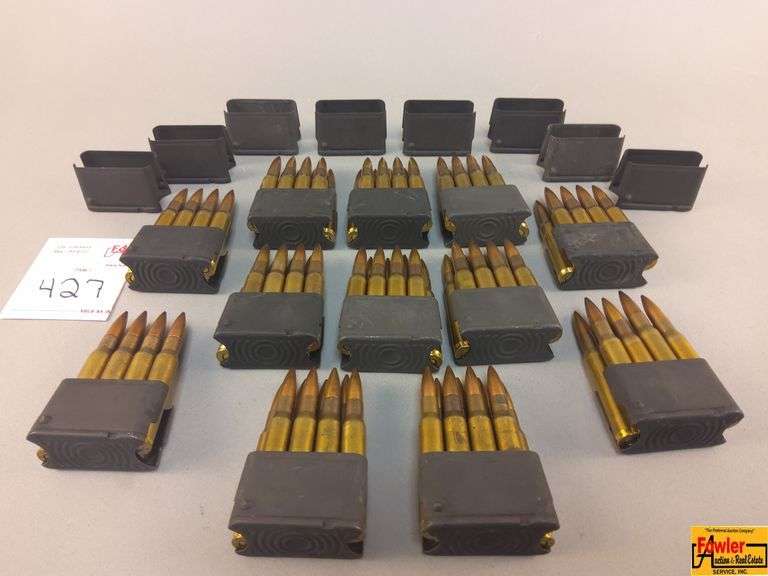 12 Clips of .30 Cal Ammo and 8 Empty Clips