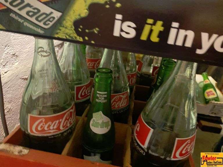 Rack Of Coke Crates, Cans & Bottles