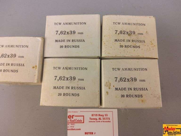 5 Boxes of Russian 7.62 Ammo