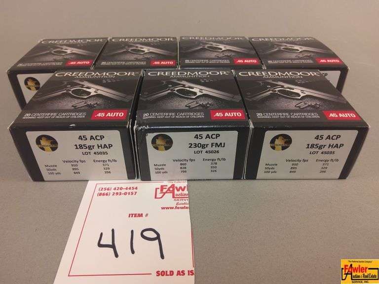 7 Boxes of Creedmoor .45 Auto