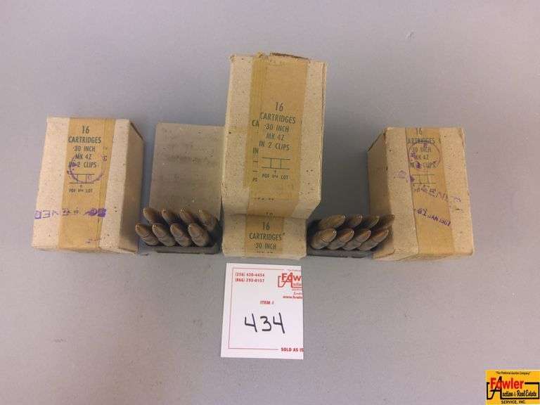 4 Boxes of .30 Cal MK4Z Ammo 2 Clips in each box
