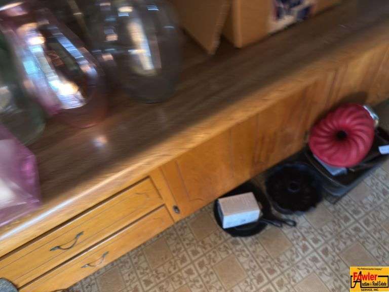 Contents Of Cabinet:  Figurines, Tea Cups & Glassware