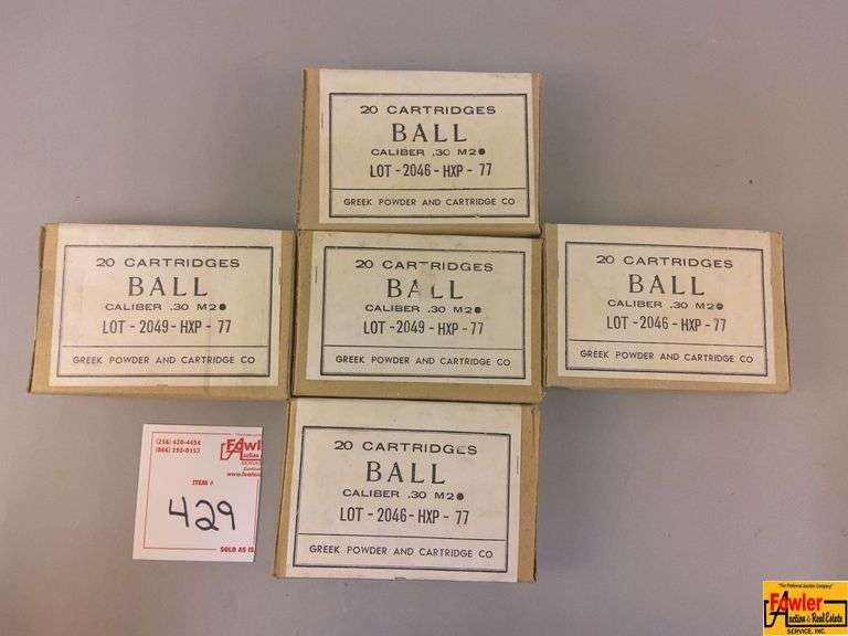 5 Boxes of .30 Cal Ball Ammo