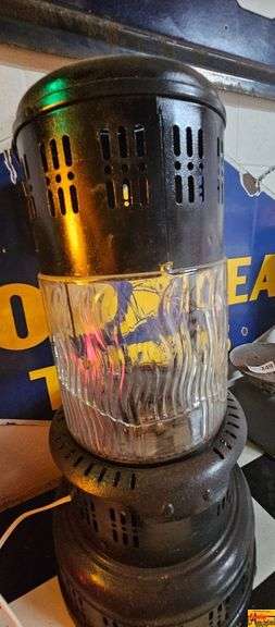 Industrial Style Black Metal and Glass Heater Lamp image