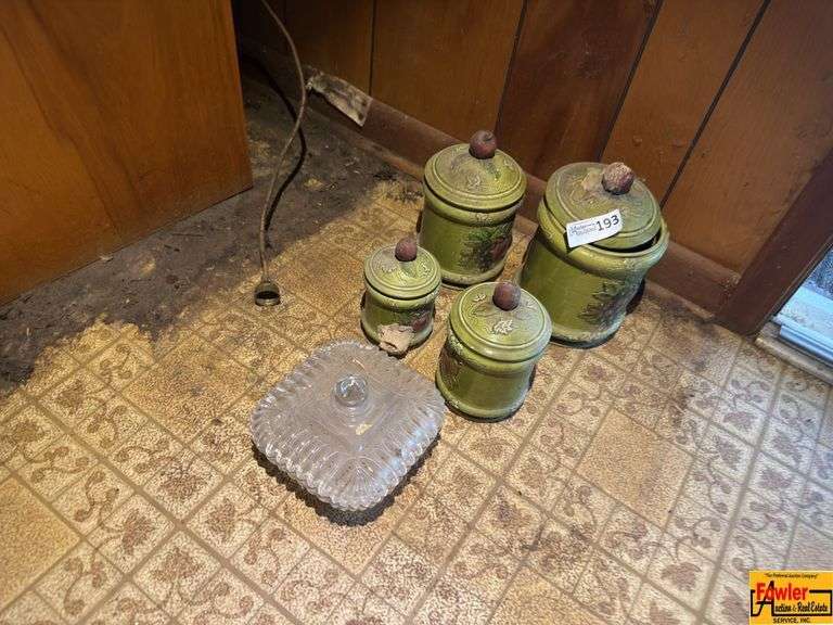 Vintage Canister Set & Candy Dish
