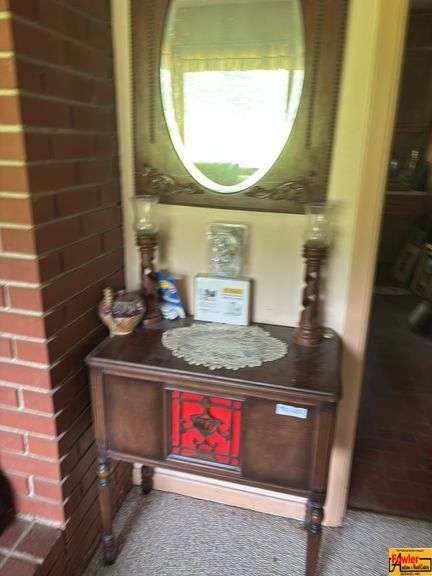 Entry Table, Mirror & Contents on table