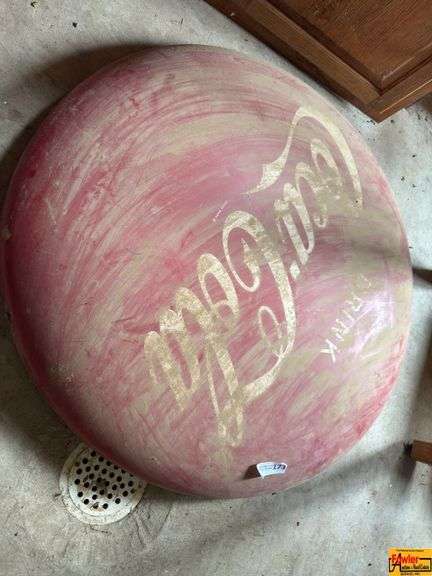 Vintage Coco-Cola Coke Button Metal Sign