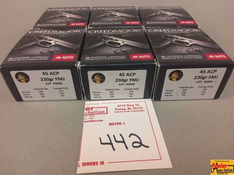 6 Boxes Creedmoor 45 Cal Ammo