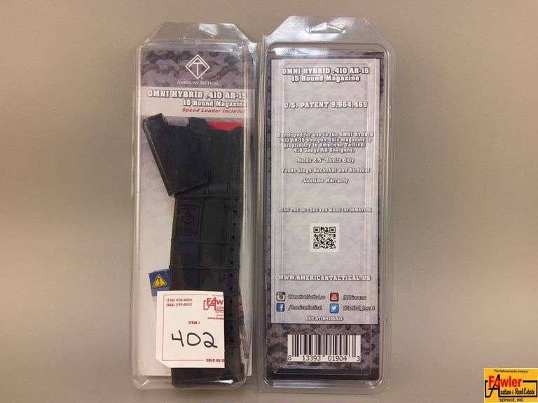 2 Omni Hybrid .410 AR 15, 15 round magazine