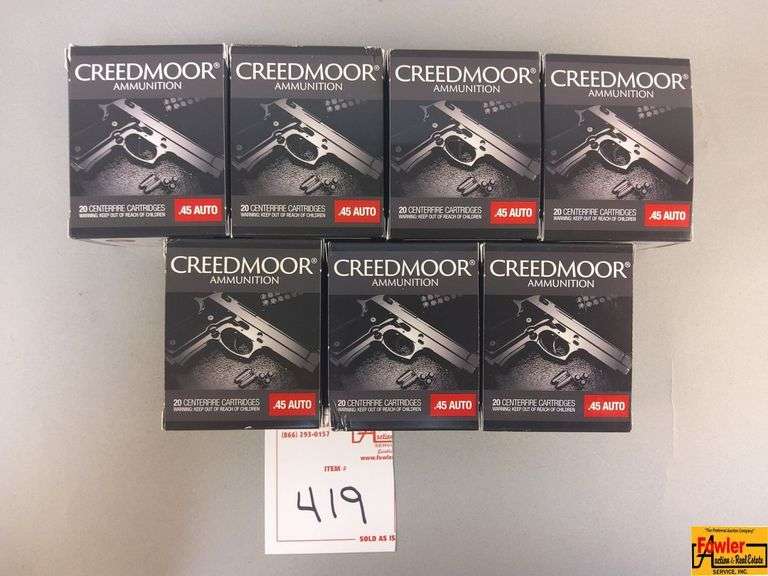 7 Boxes of Creedmoor .45 Auto