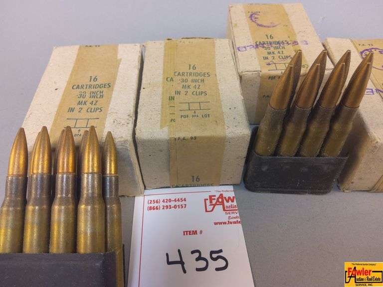 4 Boxes of .30 Cal MK4Z Ammo 2 Clips in each box