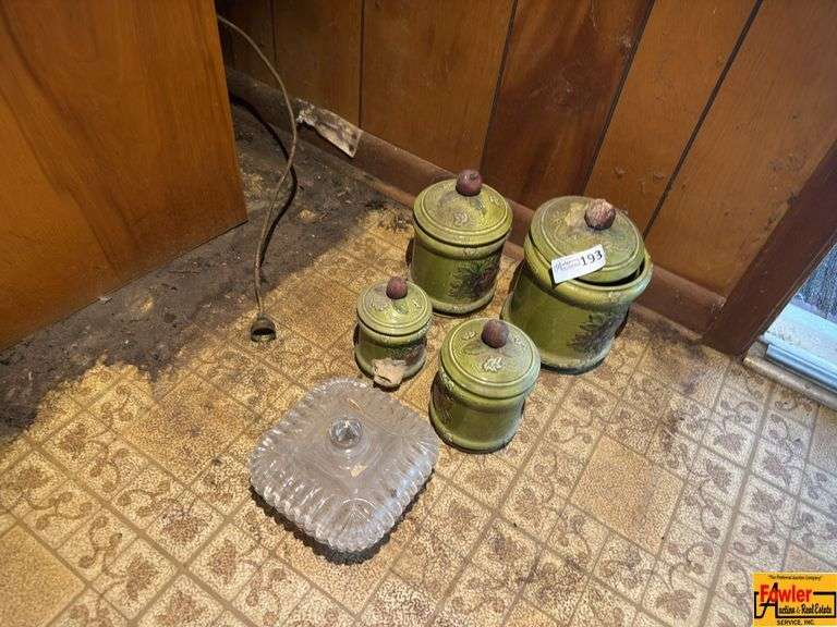 Vintage Canister Set & Candy Dish