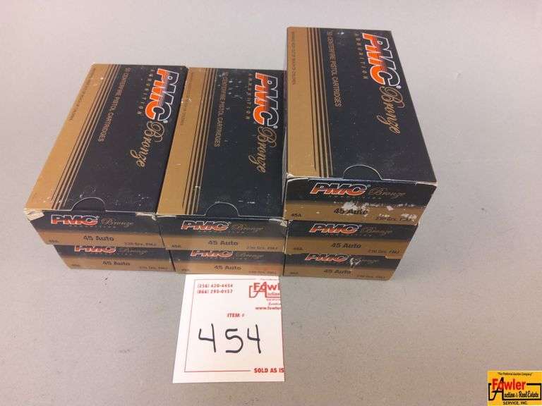 7 Boxes PMC Bronze 45 Auto Ammo