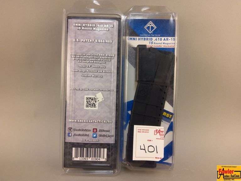2 Omni Hybrid .410 AR 15, 15 round magazine