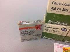 2 Boxes Remington 410 ga, 2 Boxes Federal 410 ga Slug, 1 Box Winchester 410 ga Slug