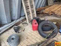 Fence Posts, Barb Wire, Tires, Gas Can & More