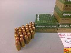 3 Boxes Remington 45 Auto, 1 Box Remington 45 ACP(+P),  1 Box Remington Ultimate Defense 45 Auto, 28 Rounds Speer 45 Auto Loose, 13 Rounds Creedmore 45 Auto