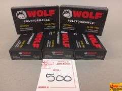 5 Boxes of Wolf Polyformance .223 Rem Steel Case Ammo