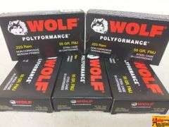 5 Boxes of Wolf Polyformance .223 Rem Steel Case Ammo