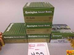 3 Boxes Remington 45 Auto, 1 Box Remington 45 ACP(+P),  1 Box Remington Ultimate Defense 45 Auto, 28 Rounds Speer 45 Auto Loose, 13 Rounds Creedmore 45 Auto