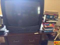Sharp TV, Stand, & Contents