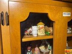 Contents Of Cabinet:  Figurines, Tea Cups & Glassware