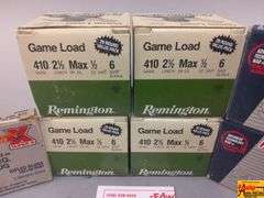 2 Boxes Remington 410 ga, 2 Boxes Federal 410 ga Slug, 1 Box Winchester 410 ga Slug