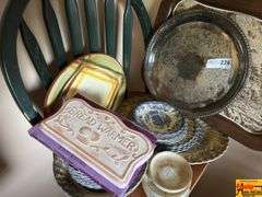 Assorted Dishes, Bakeware & Chair