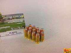 3 Boxes Remington 45 Auto, 1 Box Remington 45 ACP(+P),  1 Box Remington Ultimate Defense 45 Auto, 28 Rounds Speer 45 Auto Loose, 13 Rounds Creedmore 45 Auto