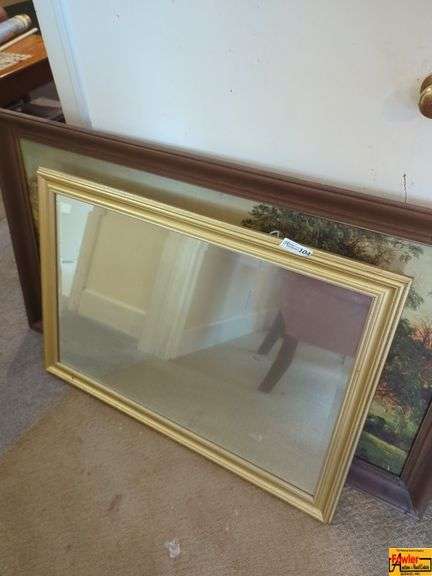 Framed Mirror and Mountain Range Framed Print image