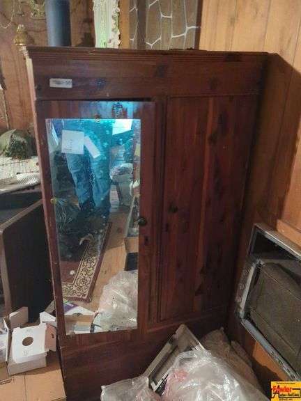 Wooden Wardrobe with Mirror