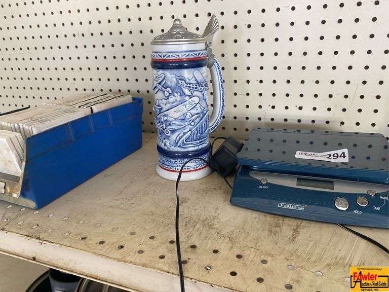 Blue Stein, Digital Scale & White Tiles image