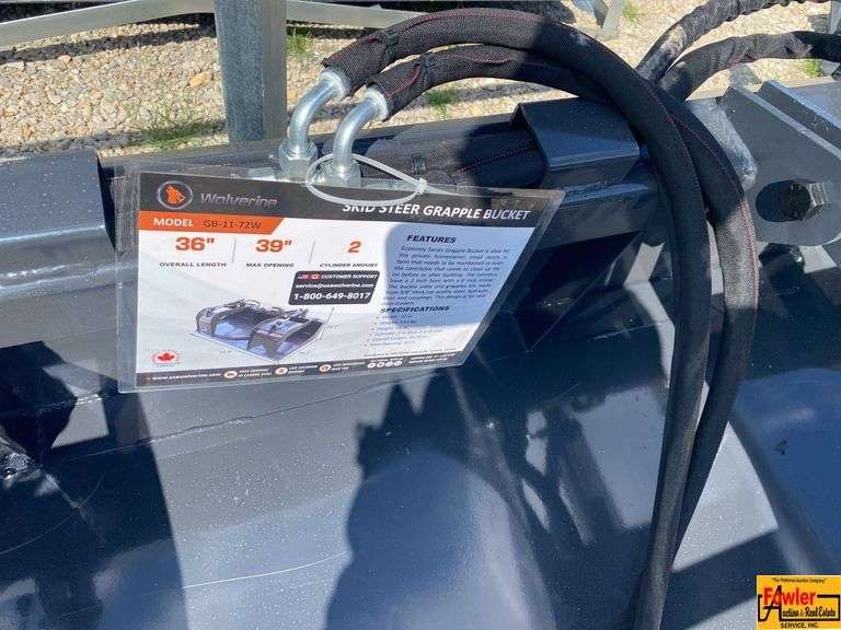 Wolverine Skid Steer Grapple Bucket, Model GB-11-72W