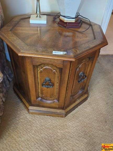 Octagonal Wood Side Table image