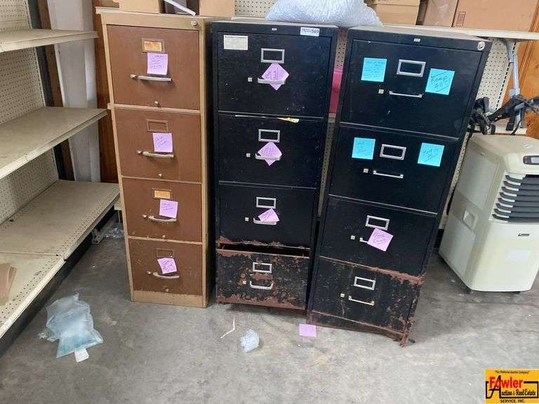 (3) Metal 4-Drawer File Cabinets image