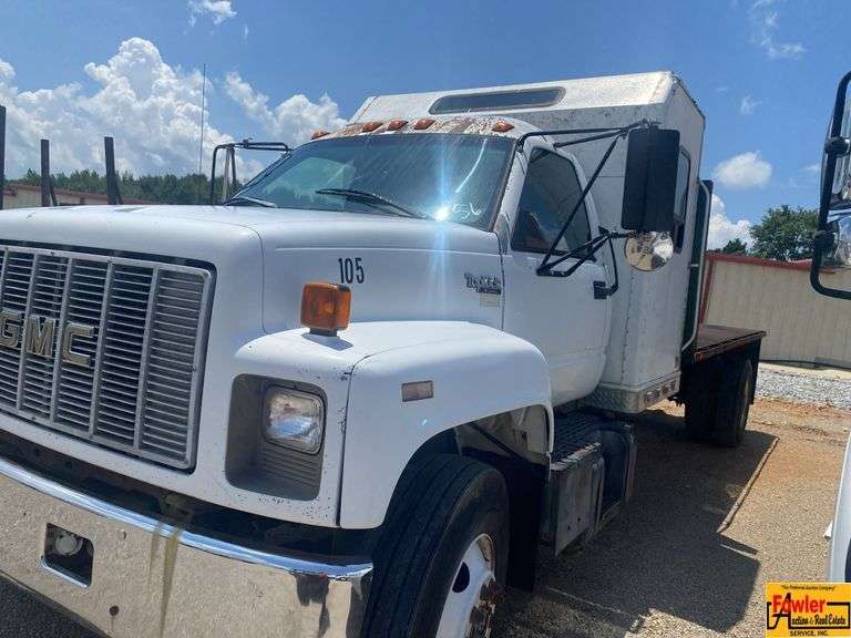 1996 GMC Topkick Sleeper Flat Bed Truck With Caterpillar Engine; 317,168 Miles image