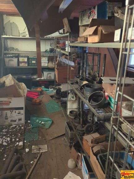 Shelves Of Car Parts, Car Hood & More and Components