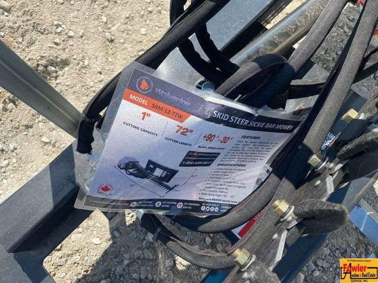 Wolverine Skid Steer 72" Sickle Bar Mower, Model SBM-12-72W
