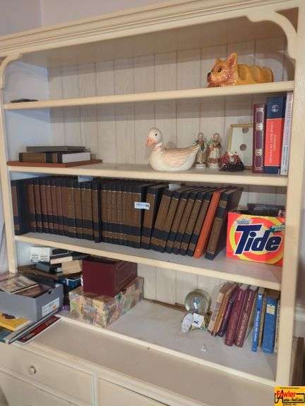 Contents Of Hutch:  Encyclopedias, Books, Figurines & Miscellaneous image