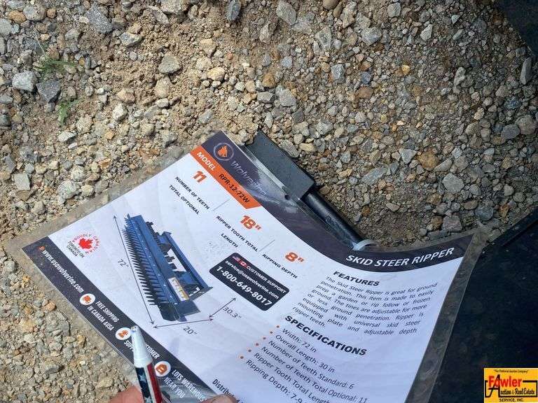 Wolverine Skid Steer Ripper, Model RPR-12-72W