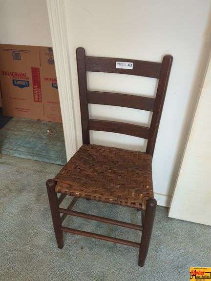 Ladder Back Chair with Woven Seat image