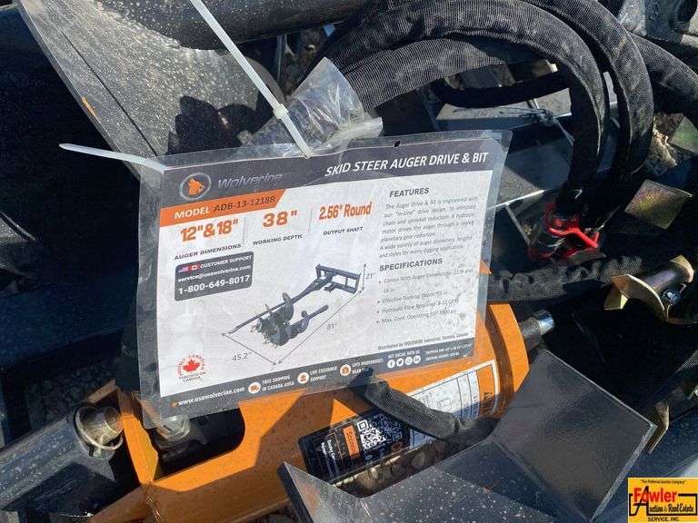 Wolverine Skid Steer Auger Drive & Bit, Model ADB-13-1218R image