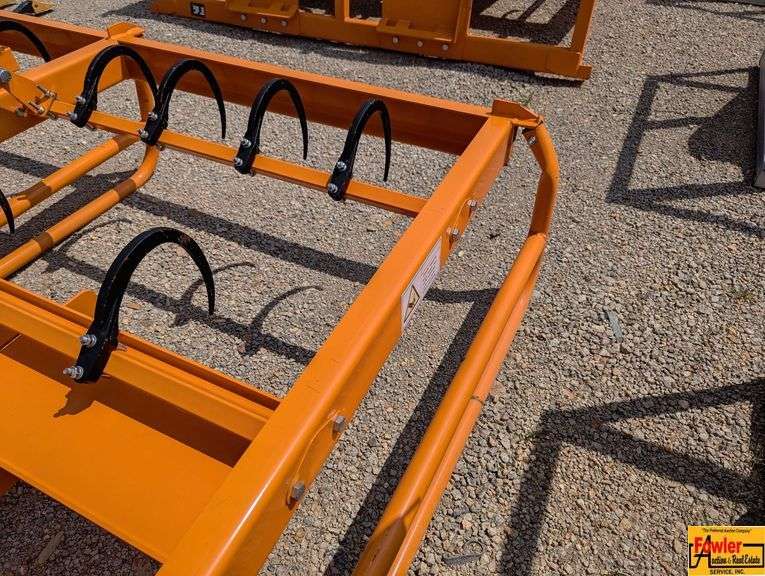 Land Honor Skid Steer Hay Accumulator Grapple, Model HAG-12-24Q; 8-10 Bale Capacity.  Slightly damaged in shipping.