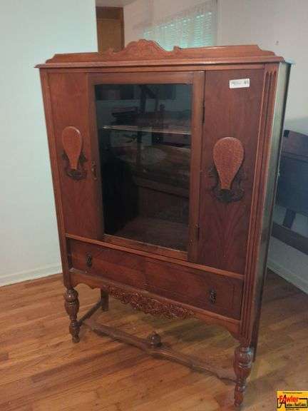 Wood Display Cabinet with Storage Drawer