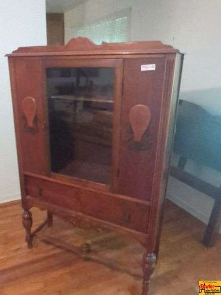 Wood Display Cabinet with Storage Drawer